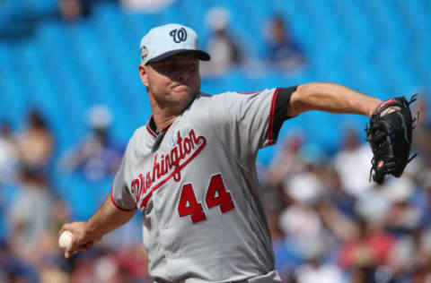 TORONTO, ON – JUNE 17: Ryan Madson #44 of the Washington Nationals delivers a pitch in the eighth inning during MLB game action against the Toronto Blue Jays at Rogers Centre on June 17, 2018, in Toronto, Canada. (Photo by Tom Szczerbowski/Getty Images)