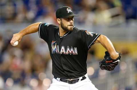 MIAMI, FL – JUNE 30: Kyle Barraclough #46 of the Miami Marlins delivers a pitch in the ninth inning against the New York Mets at Marlins Park on June 30, 2018, in Miami, Florida. (Photo by Michael Reaves/Getty Images)