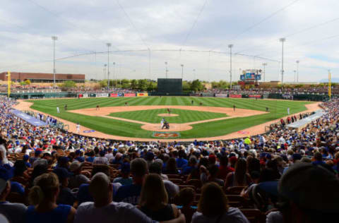 GLENDALE, AZ – MARCH 05: General view of action between the Arizona Diamondbacks and Los Angeles Dodgers during the spring training game at Camelback Ranch on March 5, 2016 in Glendale, Arizona. (Photo by Jennifer Stewart/Getty Images)