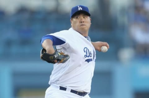 LOS ANGELES, CA – AUGUST 12: Hyun-Jin Ryu (Photo by Stephen Dunn/Getty Images)