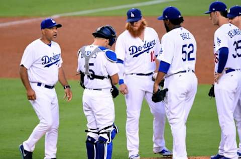 LOS ANGELES, CA – SEPTEMBER 04: Manager Dave Roberts