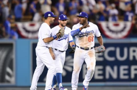 LOS ANGELES, CA – OCTOBER 07: (L-R) Andre Ethier