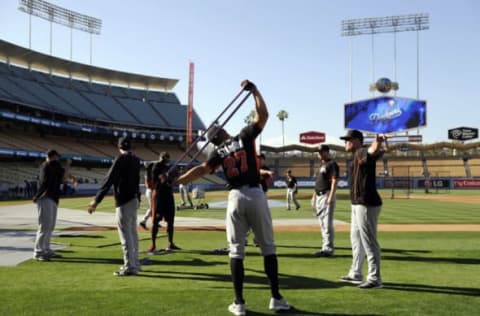 LOS ANGELES CA – APRIL 27: Giancarlo Stanton