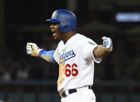 LOS ANGELES, CA – AUGUST 16: Yasiel Puig