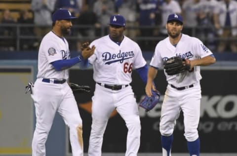 LOS ANGELES, CA – MARCH 31: Left fielder Matt Kemp