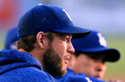 LOS ANGELES, CA – JUNE 15: Clayton Kershaw #22 of the Los Angeles Dodgers watches from the bench during the first inning against the San Francisco Giants at Dodger Stadium on June 15, 2018, in Los Angeles, California. (Photo by Harry How/Getty Images)