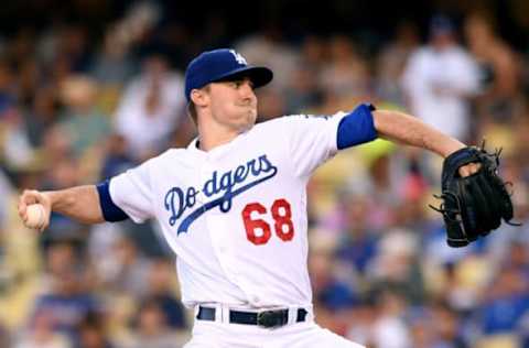 LOS ANGELES, CA – JUNE 15: Ross Stripling #68 of the Los Angeles Dodgers pitches to the San Francisco Giants during the second inning at Dodger Stadium on June 15, 2018, in Los Angeles, California. (Photo by Harry How/Getty Images)