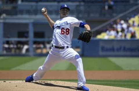 LOS ANGELES, CA – JULY 01: Ross Stripling #68 of the Los Angeles Dodgers pitches against the Colorado Rockies at Dodger Stadium on July 1, 2018, in Los Angeles, California. (Photo by John McCoy/Getty Images)