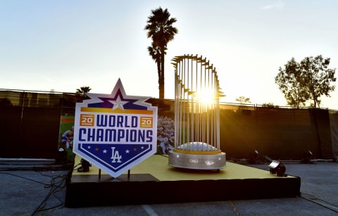 LOS ANGELES, CALIFORNIA – DECEMBER 02: Displays are seen during the Dodgers Holiday Festival media night at Dodger Stadium on December 02, 2020 in Los Angeles, California. (Photo by Emma McIntyre/Getty Images)