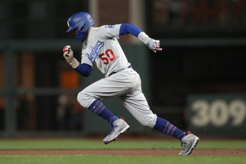 Mookie Betts #50 of the Los Angeles Dodgers (Photo by Thearon W. Henderson/Getty Images)