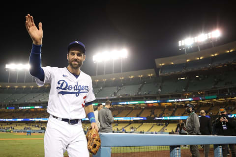 Chris Taylor #3 of the Los Angeles Dodgers (Photo by Harry How/Getty Images)