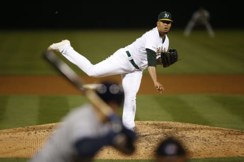 Frankie Montas – Oakland Athletics (Photo by Michael Zagaris/Oakland Athletics/Getty Images)