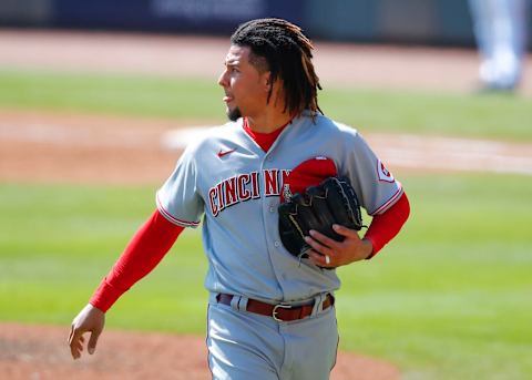 Luis Castillo #58 of the Cincinnati Reds (Photo by Todd Kirkland/Getty Images)