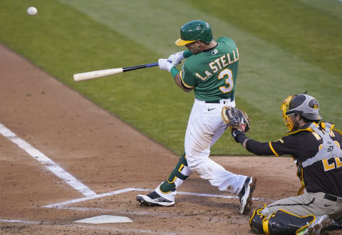 Tommy LaStella #3 of the Oakland Athletics (Photo by Thearon W. Henderson/Getty Images)