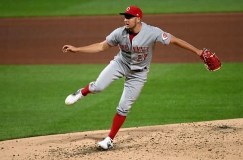 PITTSBURGH, PA - SEPTEMBER 04: Trevor Bauer #27 of the Cincinnati Reds in action during game two of a doubleheader against the Pittsburgh Pirates at PNC Park on September 4, 2020 in Pittsburgh, Pennsylvania. (Photo by Justin Berl/Getty Images)