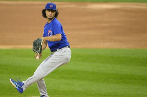 CHICAGO - SEPTEMBER 25: Yu Darvish #11 of the Chicago Cubs pitches against the Chicago White Sox on September 25, 2020 at Guaranteed Rate Field in Chicago, Illinois. (Photo by Ron Vesely/Getty Images)