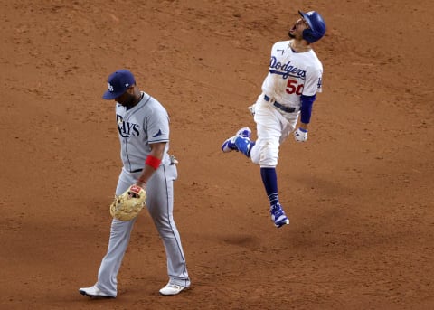 Mookie Betts #50 of the Los Angeles Dodgers (Photo by Sean M. Haffey/Getty Images)