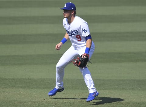 Gavin Lux #9 of the Los Angeles Dodgers (Photo by John McCoy/Getty Images)