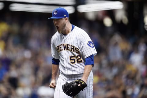 Jimmy Nelson #52 of the Milwaukee Brewers (Photo by Stacy Revere/Getty Images)