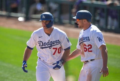 DJ Peters #70 of the Los Angeles Dodgers (Photo by Rob Tringali/Getty Images)