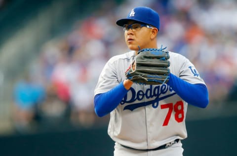 NEW YORK, NY - MAY 27: (NEW YORK DAILIES OUT) Julio Urias #78 of the Los Angeles Dodgers in action against the New York Mets at Citi Field on May 27, 2016 in the Flushing neighborhood of the Queens borough of New York City. The Mets defeated the Dodgers 6-5. (Photo by Jim McIsaac/Getty Images)