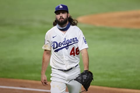 Tony Gonsolin #46 of the Los Angeles Dodgers (Photo by Tom Pennington/Getty Images)