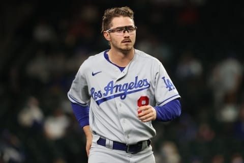 Zach McKinstry #8 of the Los Angeles Dodgers (Photo by Abbie Parr/Getty Images)