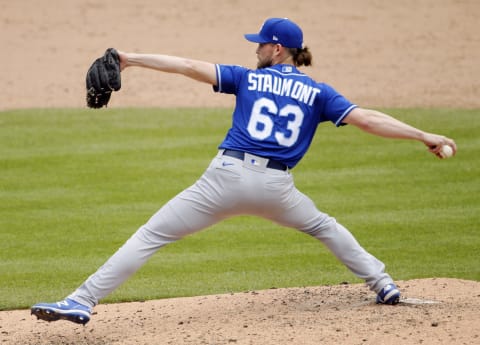 Josh Staumont #63 of the Kansas City Royals (Photo by Duane Burleson/Getty Images)