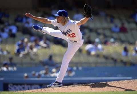 Phil Bickford #52 of the Los Angeles Dodgers (Photo by Kevork Djansezian/Getty Images)