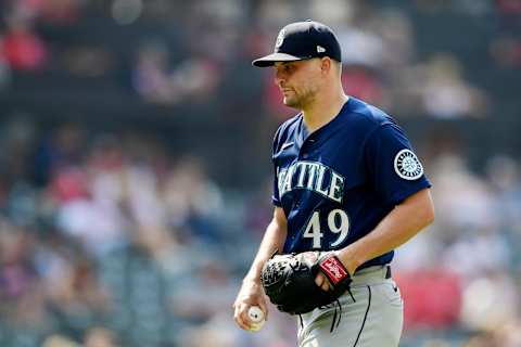 Kendall Graveman #49 of the Seattle Mariners (Photo by Emilee Chinn/Getty Images)