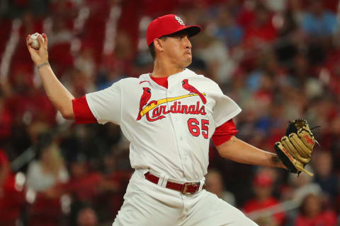 Giovanny Gallegos #65 of the St. Louis Cardinals (Photo by Dilip Vishwanat/Getty Images)