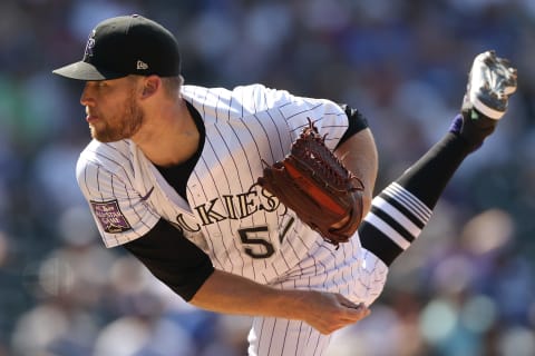 Pitcher Daniel Bard #52 of the Colorado Rockies (Photo by Matthew Stockman/Getty Images)