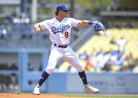 Zach McKinstry #8 of the Los Angeles Dodgers (Photo by John McCoy/Getty Images)