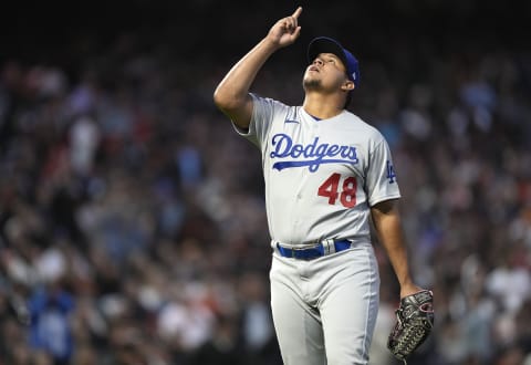 Pitcher Brusdar Graterol #48 of the Los Angeles Dodgers (Photo by Thearon W. Henderson/Getty Images)