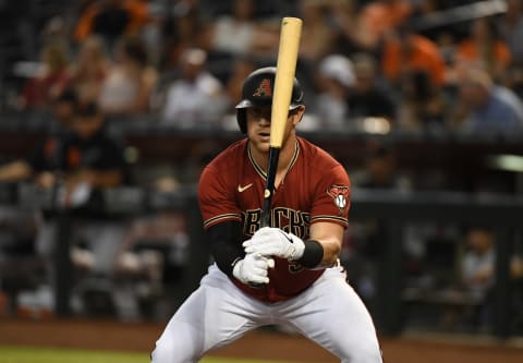 Kole Calhoun #56 of the Arizona Diamondbacks (Photo by Norm Hall/Getty Images)