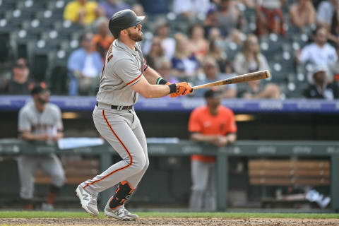 Evan Longoria #10 of the San Francisco Giants (Photo by Dustin Bradford/Getty Images)