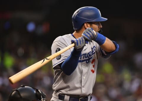 Chris Taylor #3 of the Los Angeles Dodgers (Photo by Norm Hall/Getty Images)