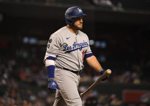 Max Muncy #13 of the Los Angeles Dodgers (Photo by Norm Hall/Getty Images)