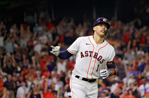 HOUSTON, TEXAS - MAY 26: Carlos Correa #1 of the Houston Astros (Photo by Carmen Mandato/Getty Images)