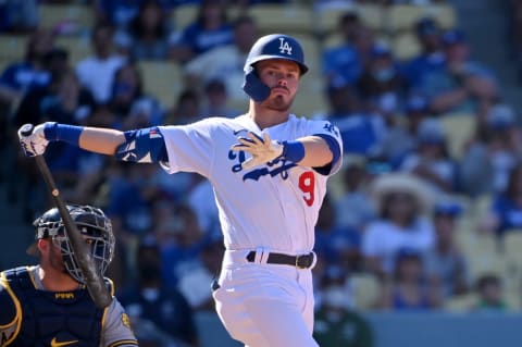 Gavin Lux #9 of the Los Angeles Dodgers (Photo by Jonathan Moore/Getty Images)