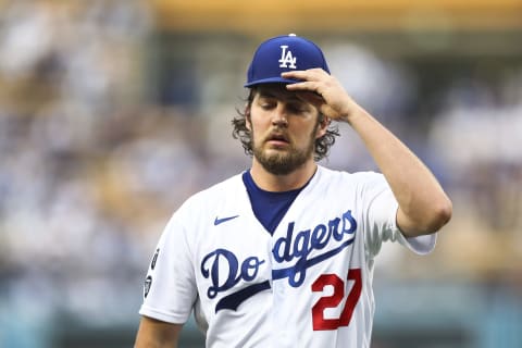 Trevor Bauer #27 of the Los Angeles Dodgers (Photo by Meg Oliphant/Getty Images)