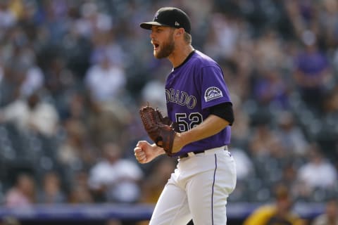 Relief pitcher Daniel Bard #52 of the Colorado Rockies (Photo by Justin Edmonds/Getty Images)