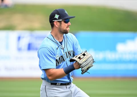 Steven Souza Jr #21 of the Seattle Mariners (Photo by Norm Hall/Getty Images)