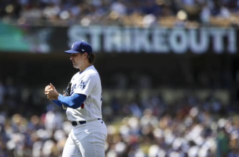 LOS ANGELES, CALIFORNIA - MAY 01: Tommy Kahnle #44 of the Los Angeles Dodgers pitches in the sixth inning against the Detroit Tigers at Dodger Stadium on May 01, 2022 in Los Angeles, California. (Photo by Meg Oliphant/Getty Images)