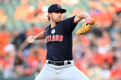 Shane Bieber #57 of the Cleveland Guardians (Photo by G Fiume/Getty Images)