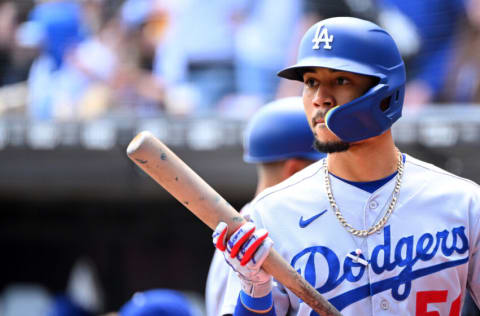 CHICAGO - JUNE 09: Mookie Betts #50 of the Los Angeles Dodgers looks on against the Chicago White Sox on June 9, 2022 at Guaranteed Rate Field in Chicago, Illinois. (Photo by Ron Vesely/Getty Images)