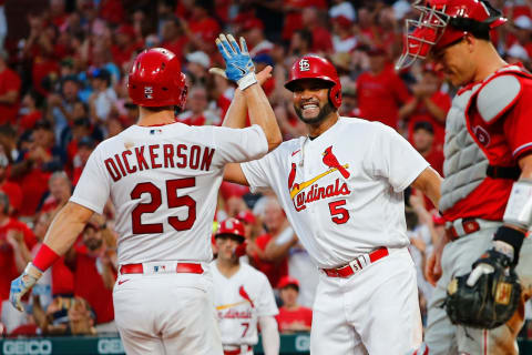 Albert Pujols #5 of the St. Louis Cardinals (Photo by Dilip Vishwanat/Getty Images)