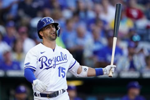 Whit Merrifield #15 of the Kansas City Royals (Photo by Kyle Rivas/Getty Images)