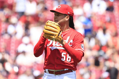 Luis Castillo #58 of the Cincinnati Reds (Photo by Justin Casterline/Getty Images)