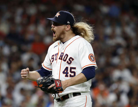 Ryne Stanek #45 of the Houston Astros (Photo by Bob Levey/Getty Images)